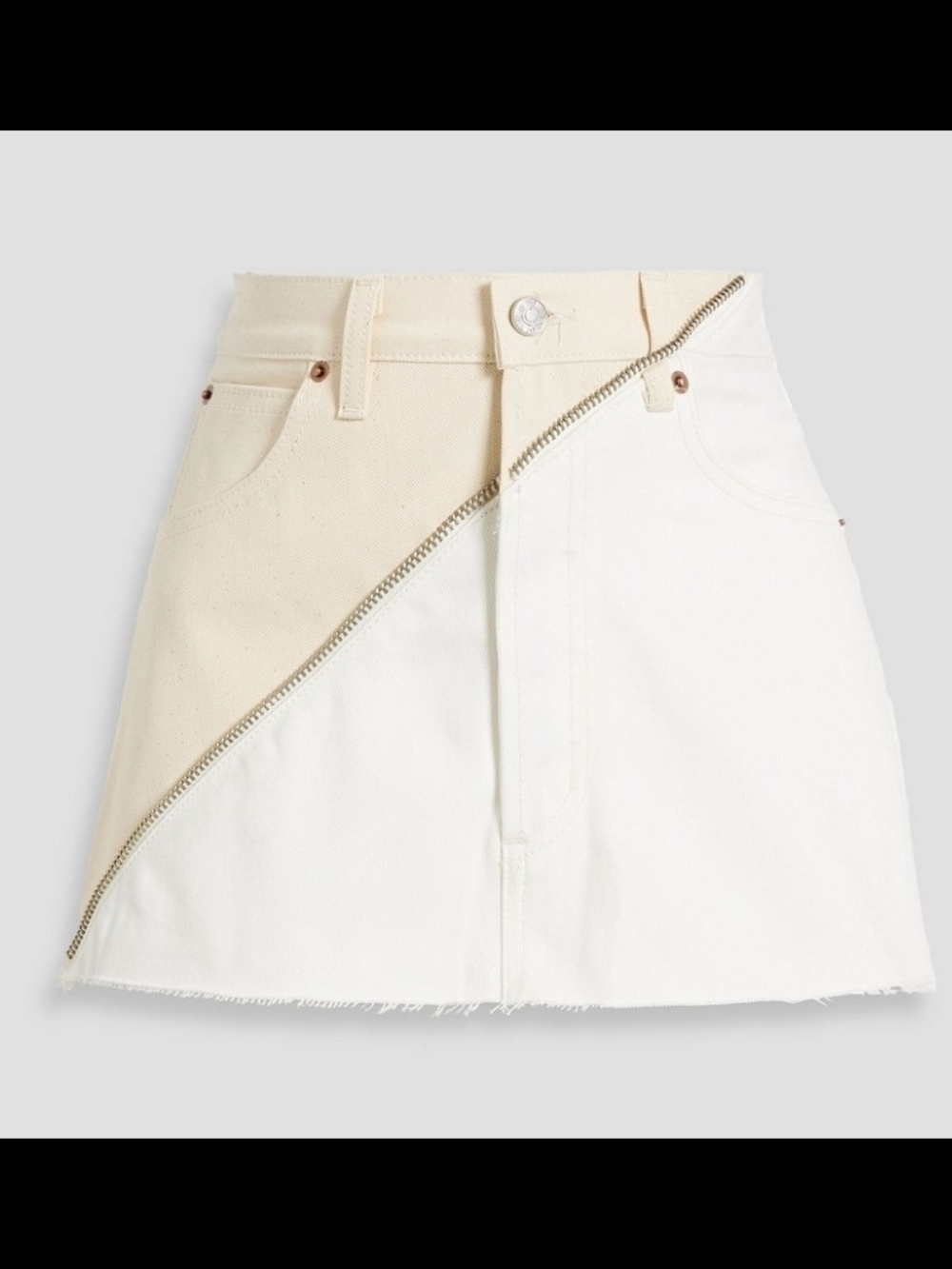 EB Denim Gemini Zip-Detailed Mini Skirt